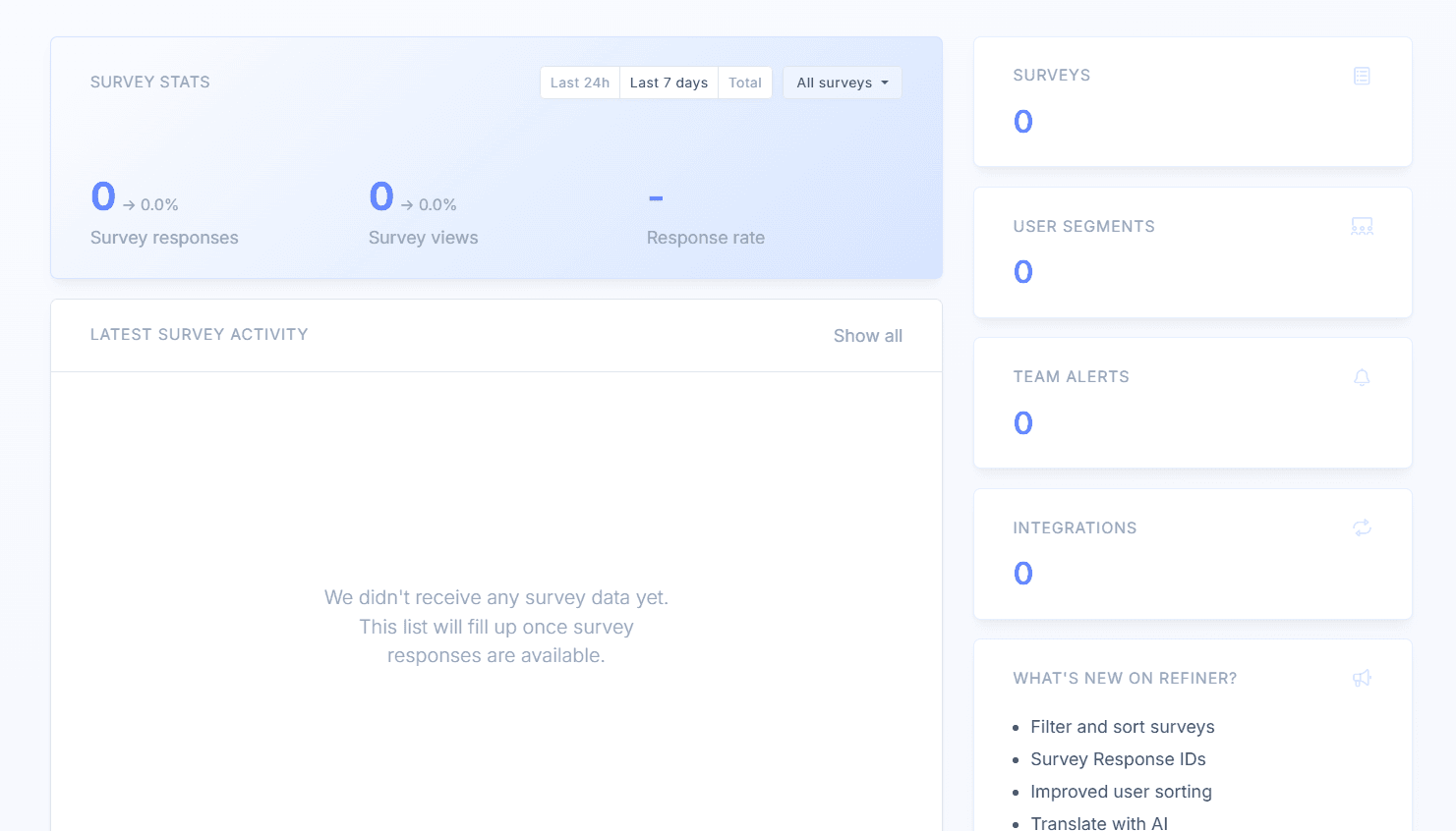 Refiner dashboard