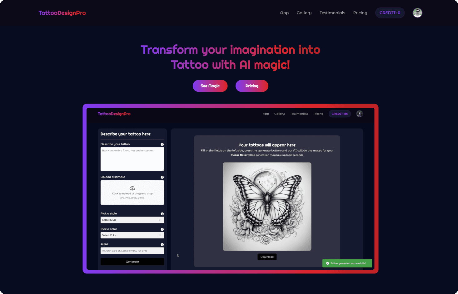 TattooDesignPro screenshot 1
