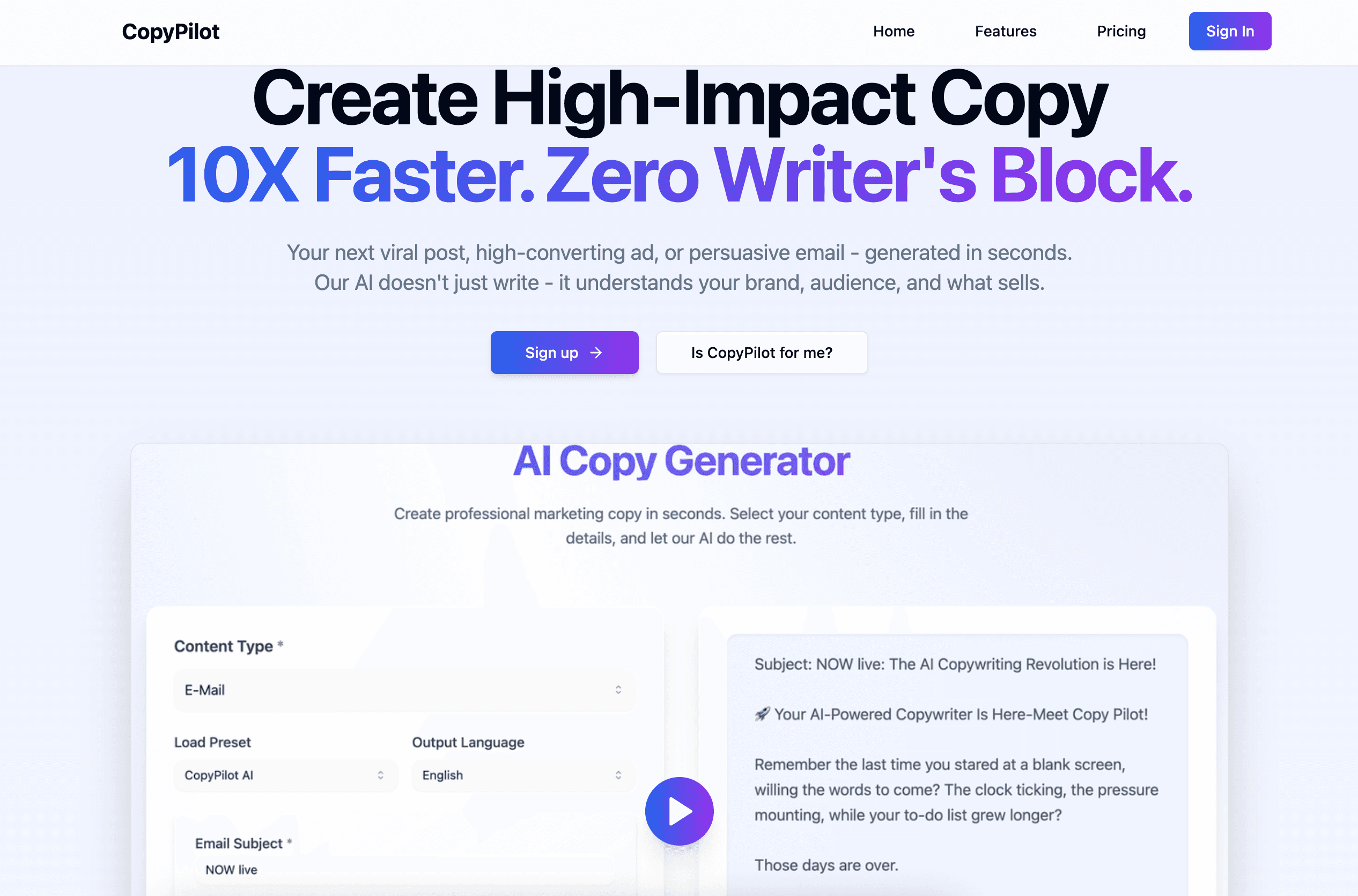 CopyPilot screenshot 1