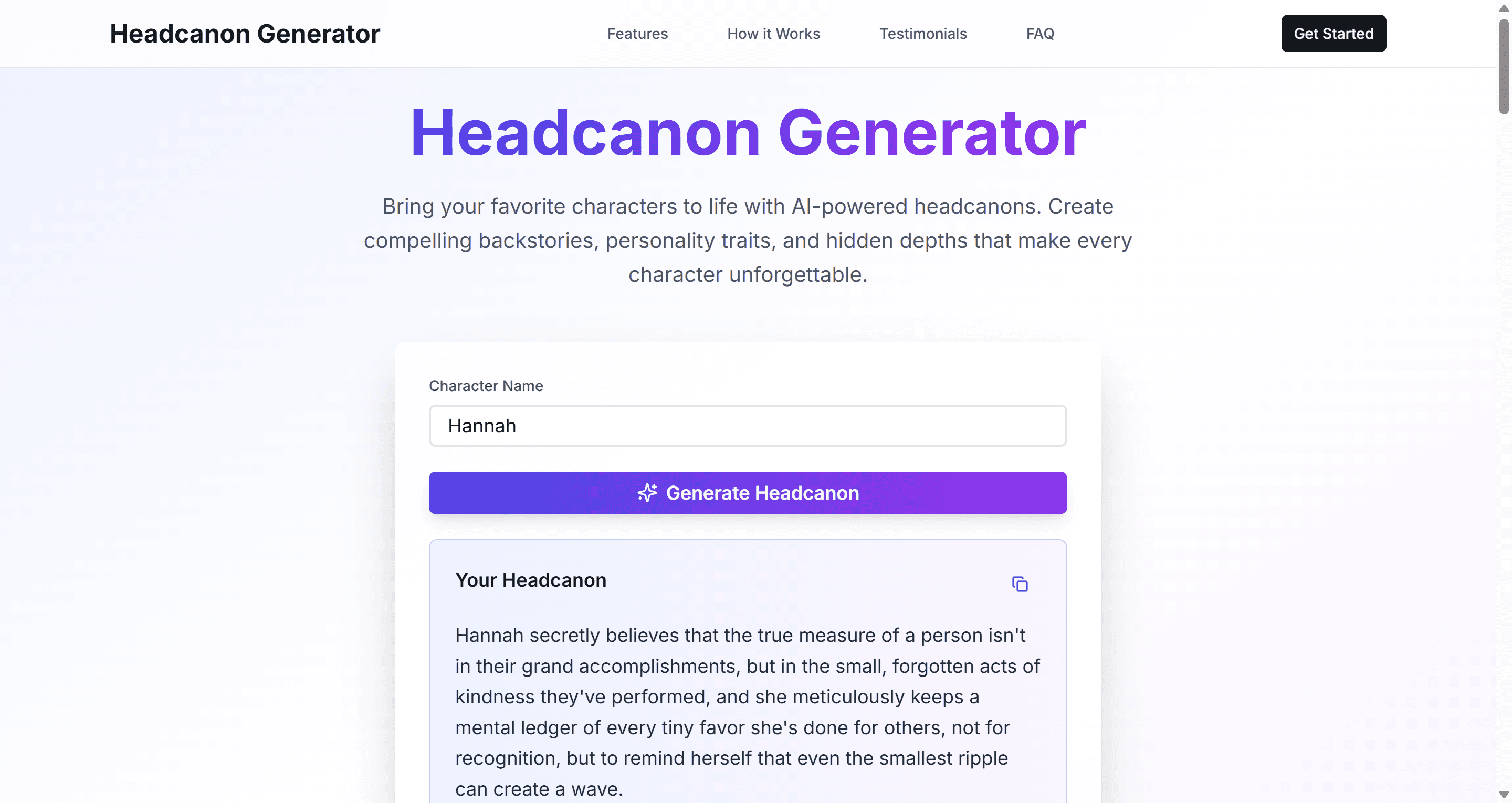 Headcanon Generator screenshot 1