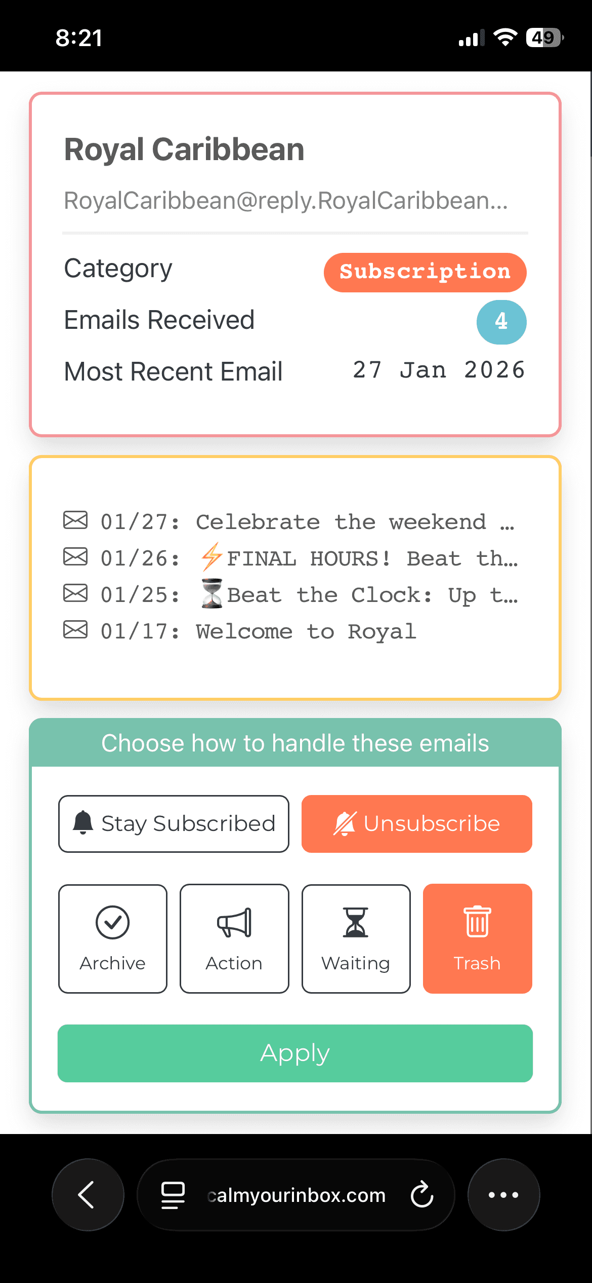 Calm Your Inbox screenshot 1