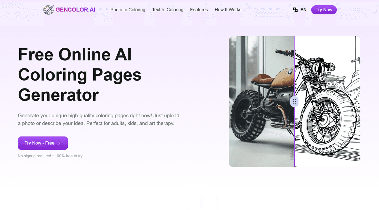 GenColor.ai: Free Online AI Coloring Pag screenshot 1
