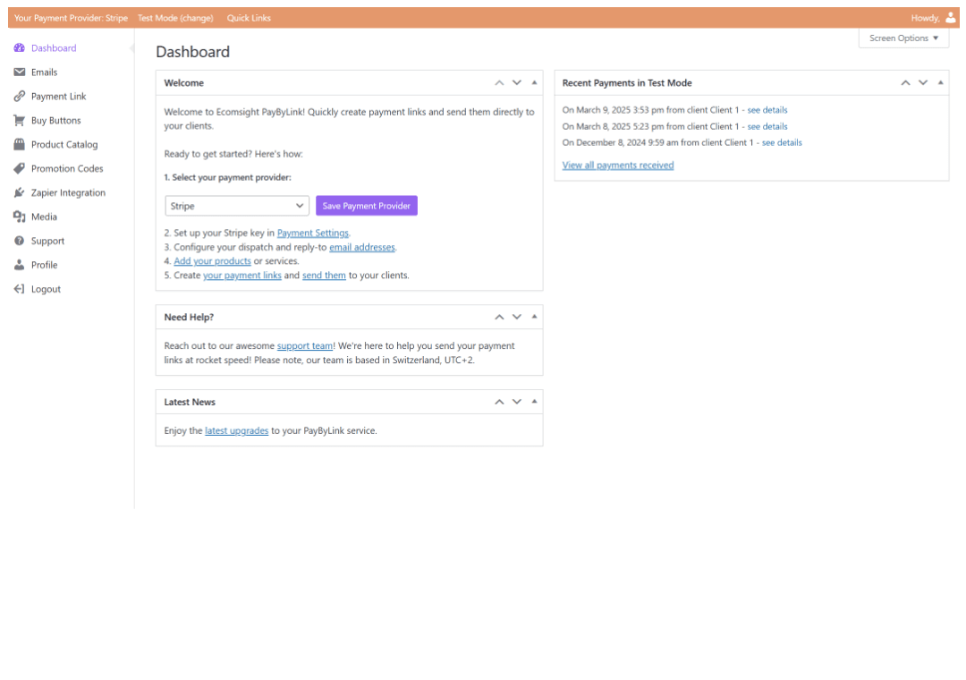 Ecomsight PayByLink screenshot 1