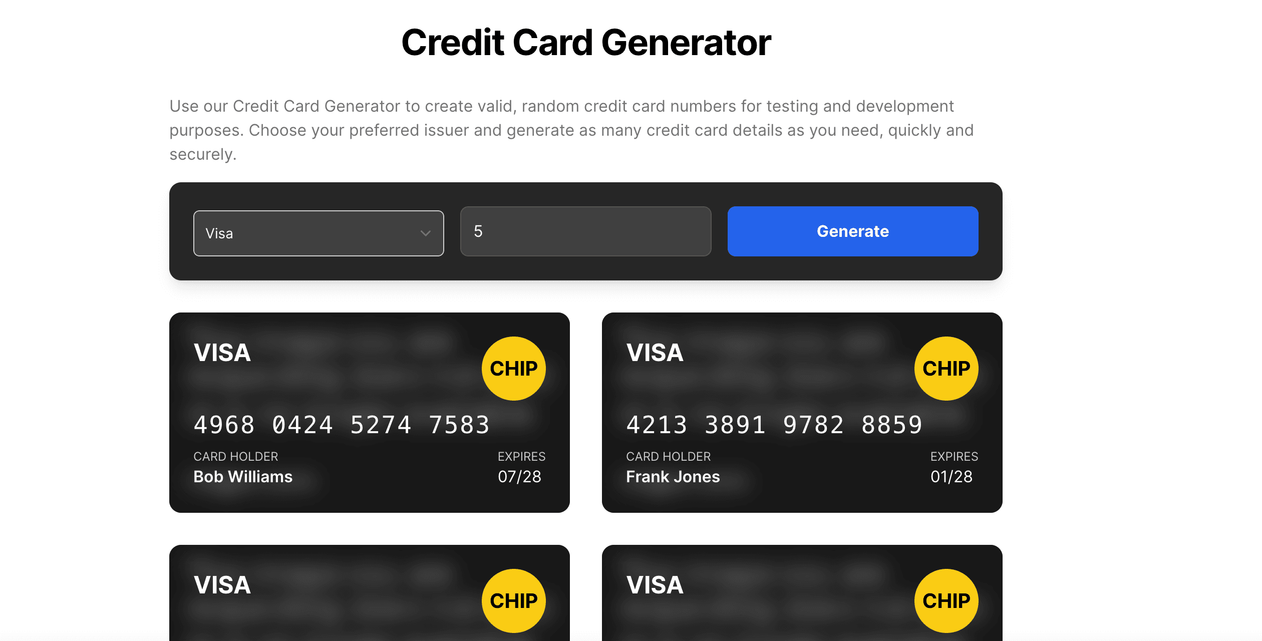 Credit Card Generator screenshot 1