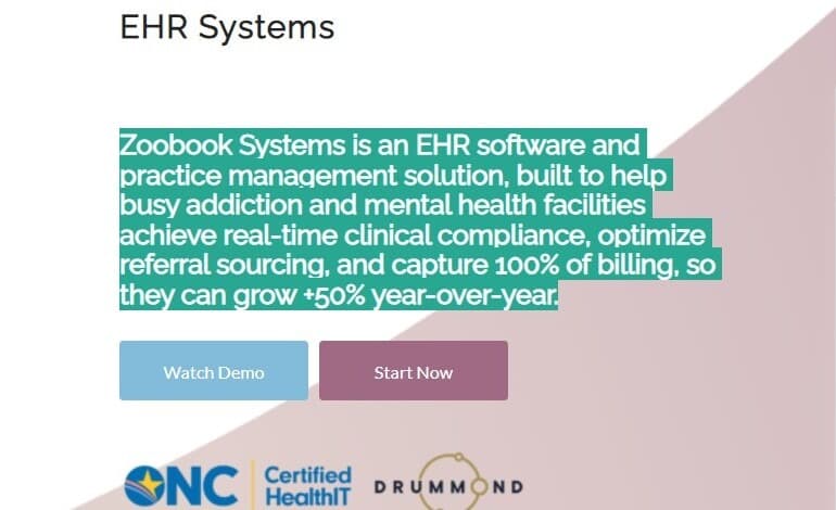 Zoobook EHR Systems screenshot 1