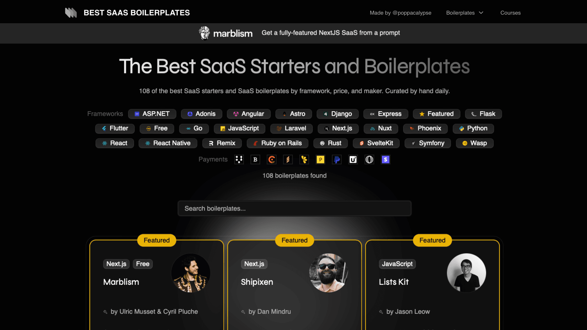 Best SaaS Boilerplates screenshot 1