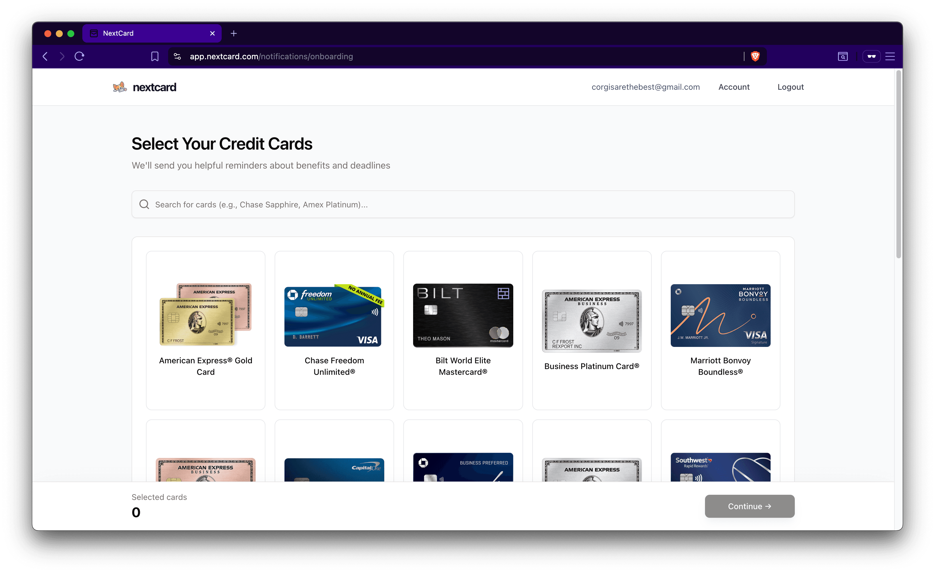 nextcard notifs screenshot 1