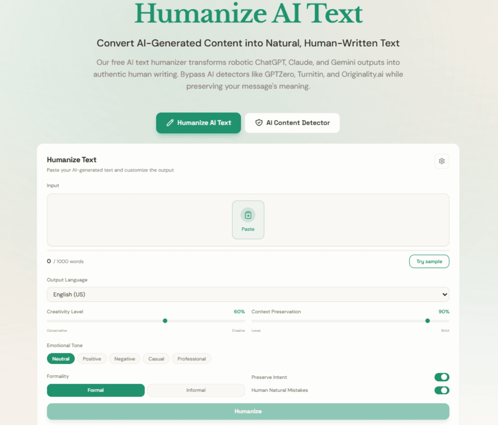 Humanize AI Text screenshot 1