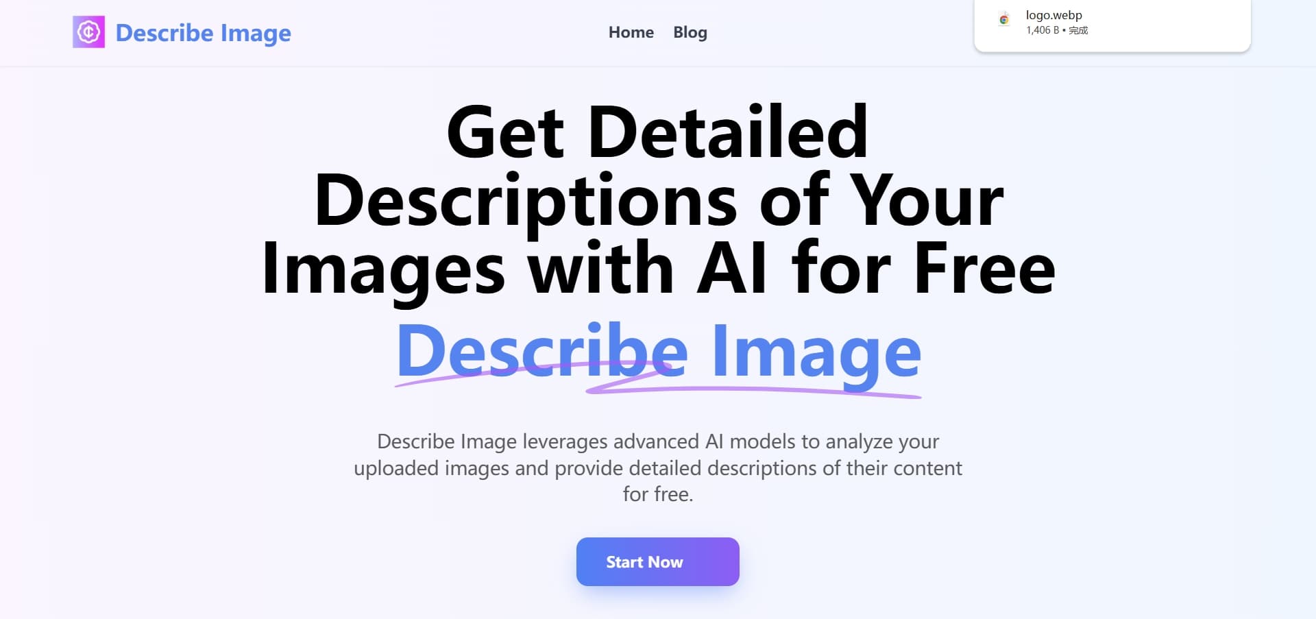 Describe Image screenshot 1