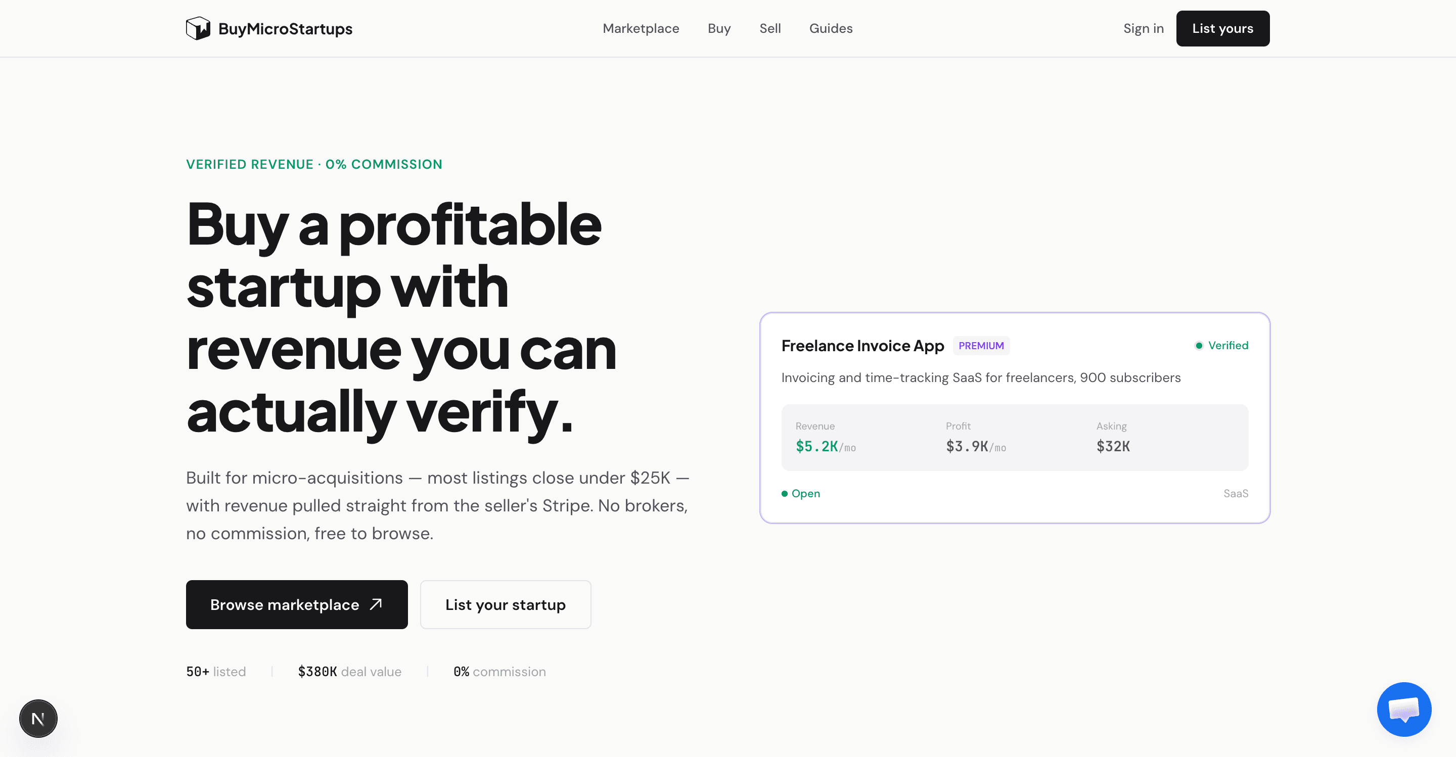 BuyMicroStartups screenshot 1