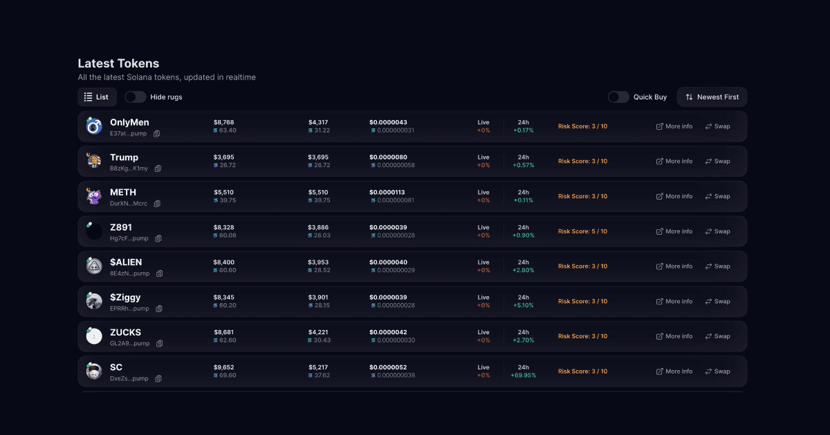 Solana Tracker screenshot 1