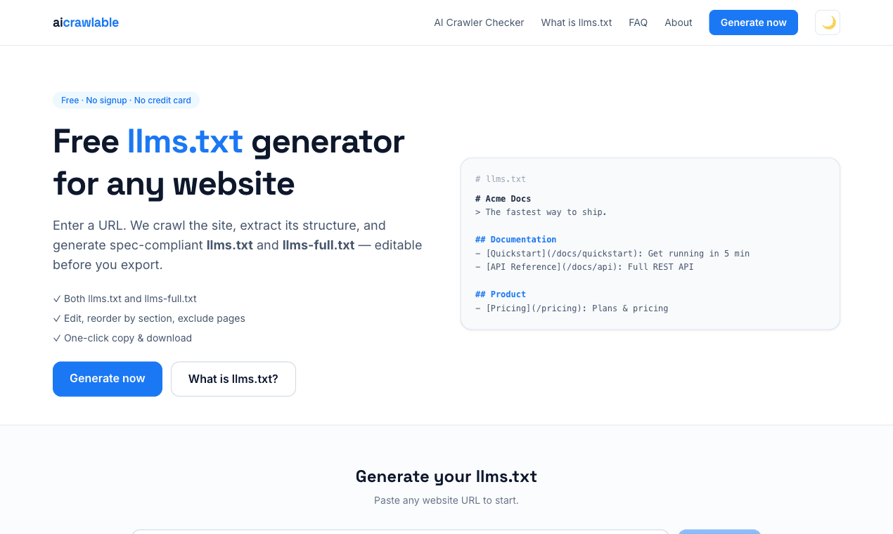 AICrawlable screenshot 1