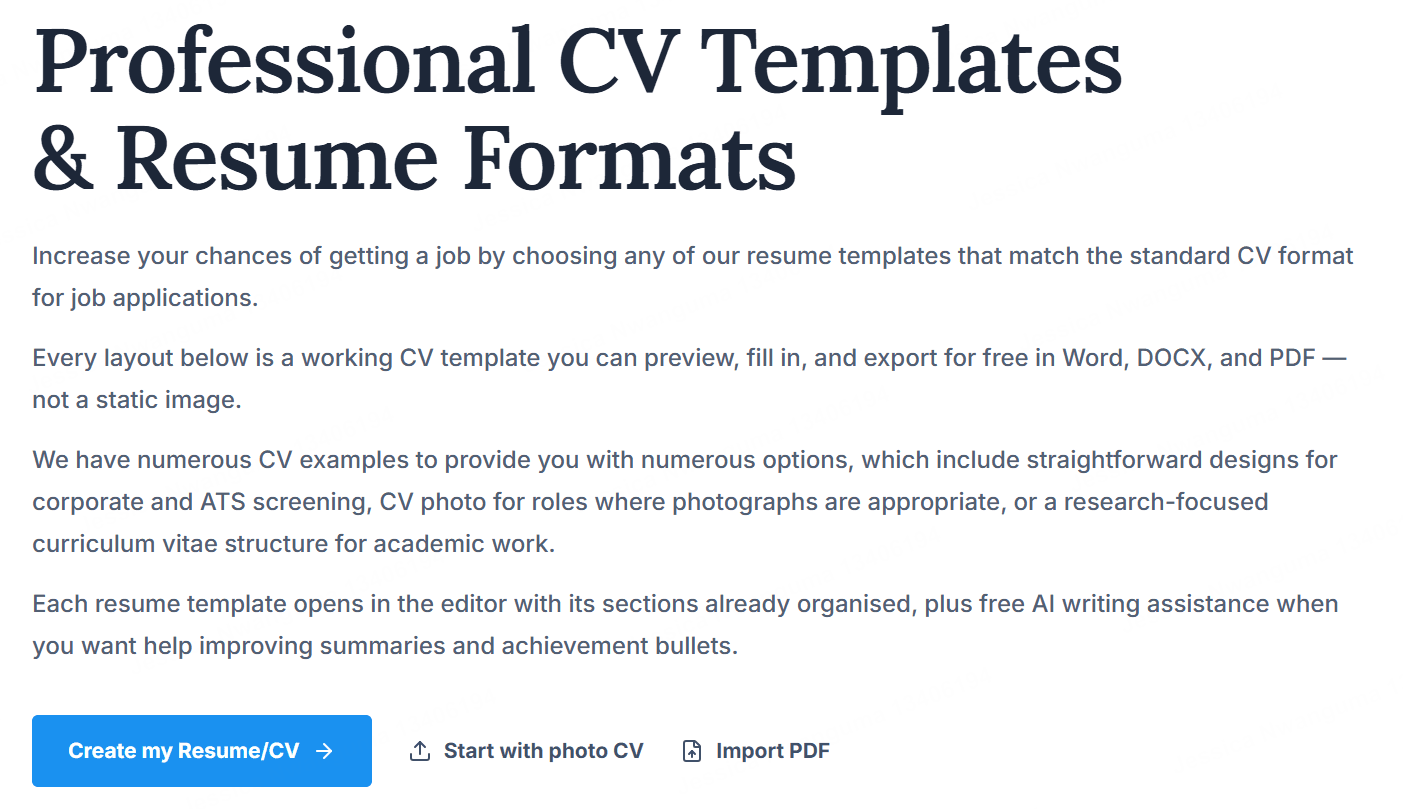 Doresumes CV/Resume Builder screenshot 1