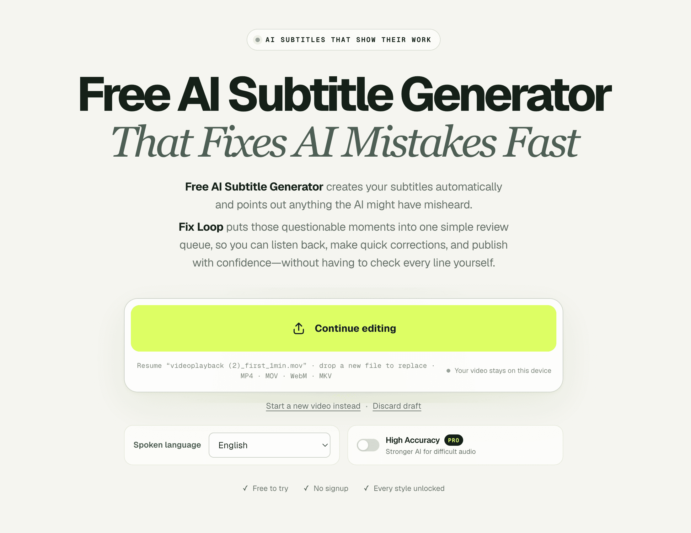 subtitlegenerator.net screenshot 1