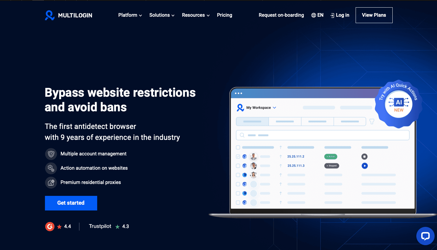 Multilogin screenshot 1