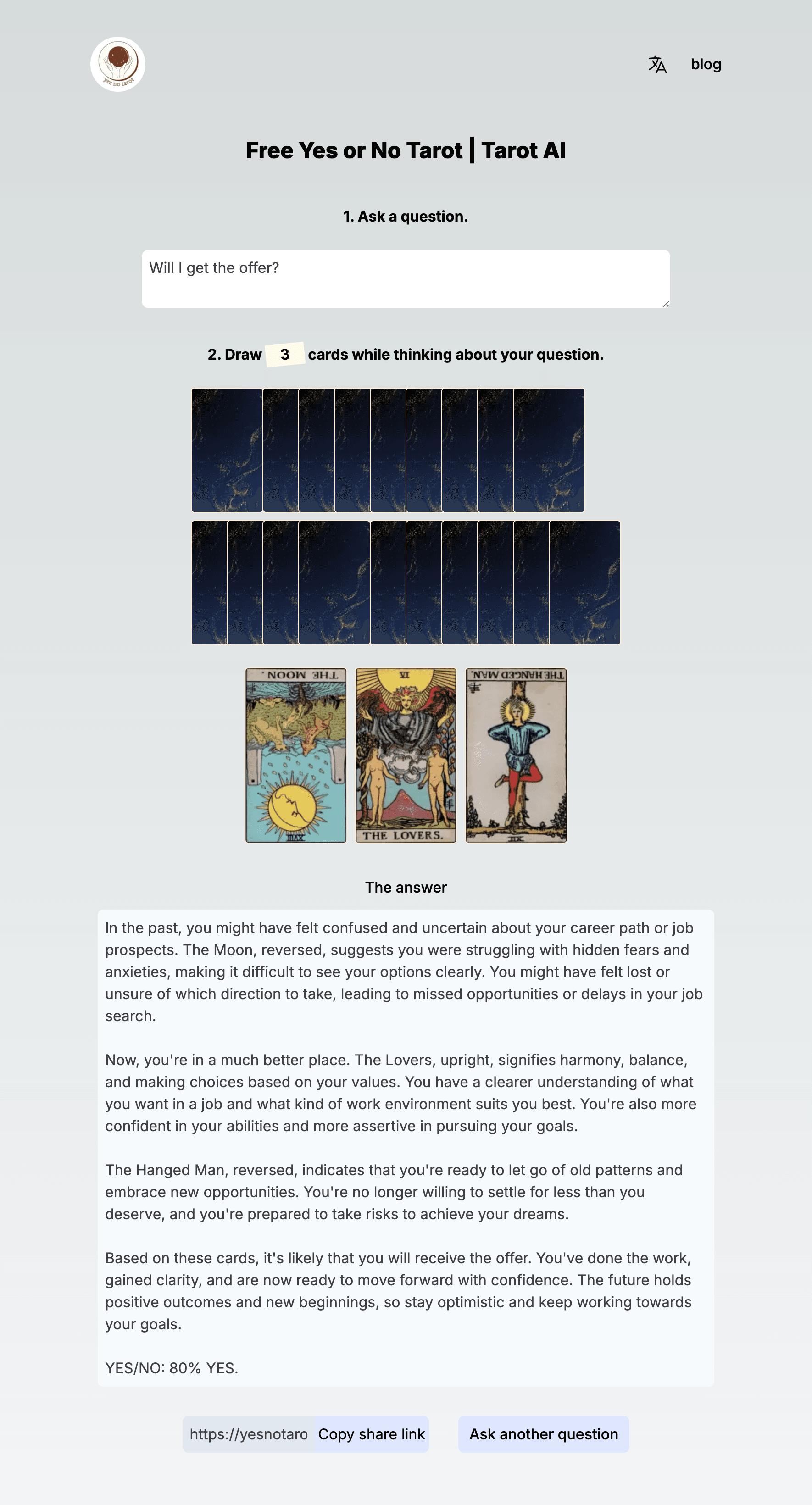 Yes or No Tarot screenshot 1