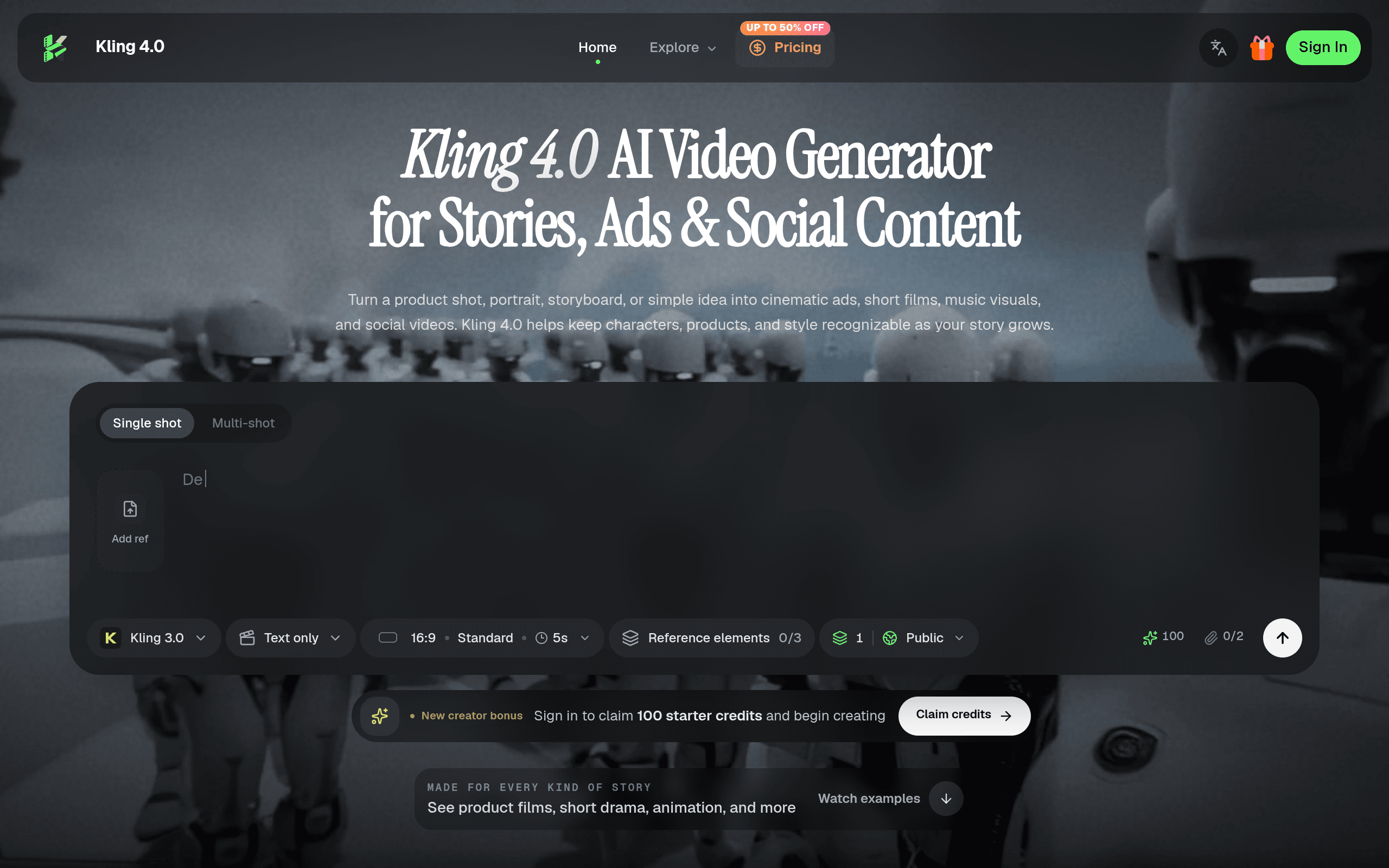 Kling 4.0 screenshot 1