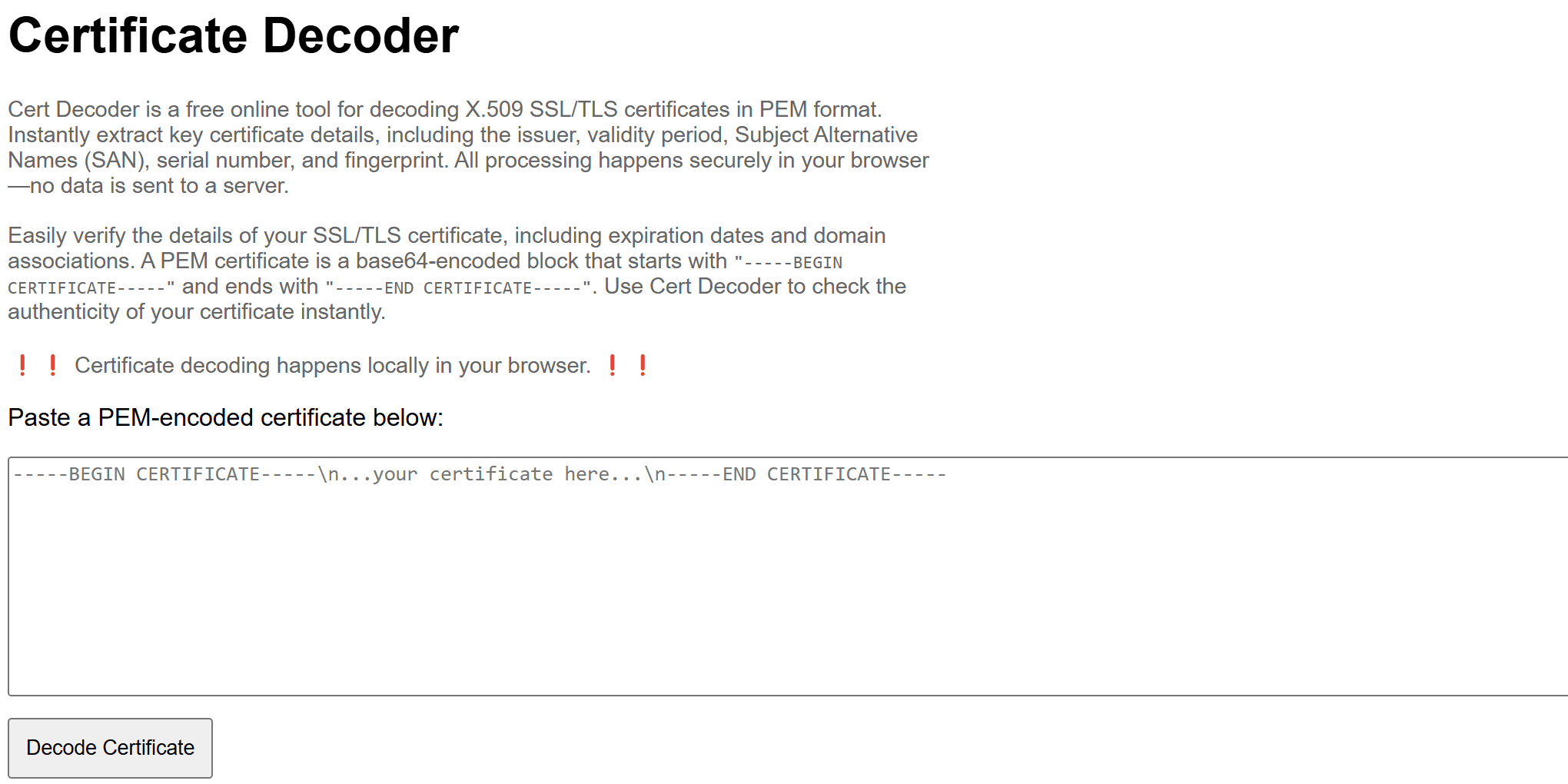 Cert Decoder screenshot 1