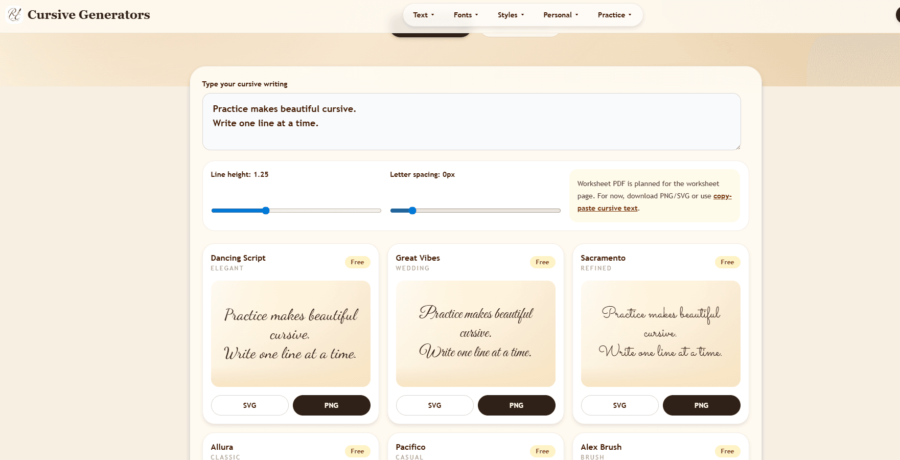 Cursive Generators screenshot 1