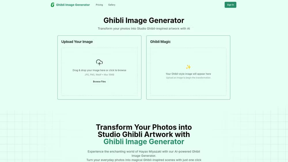 Ghibli Image Generator screenshot 1