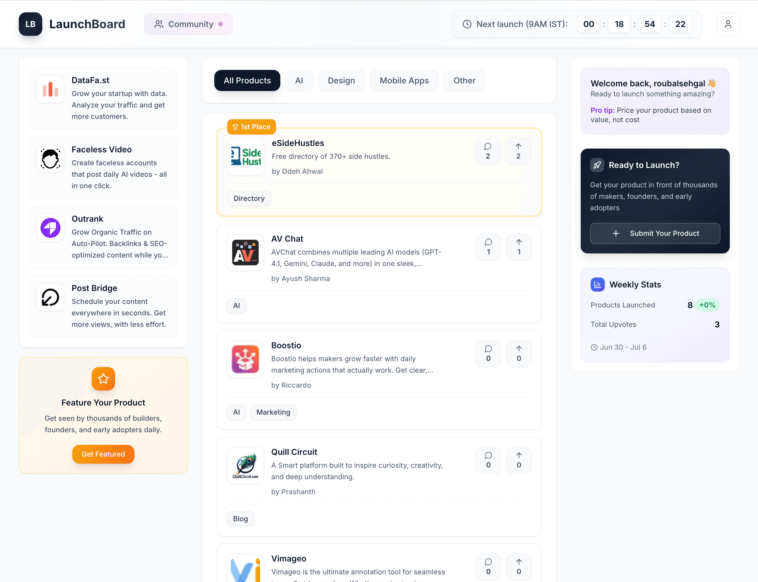 LaunchBoard screenshot 1