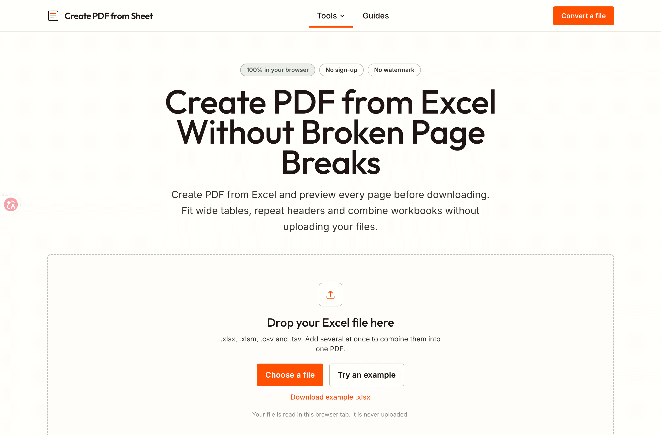 Create PDF from Excel Online screenshot 1