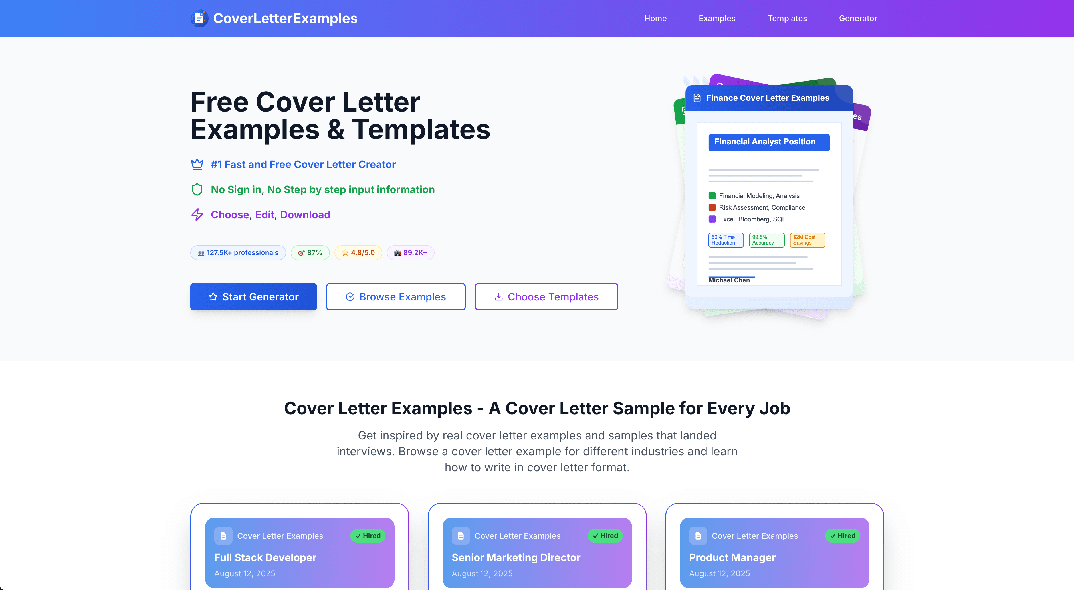 CoverLetterExamples screenshot 1