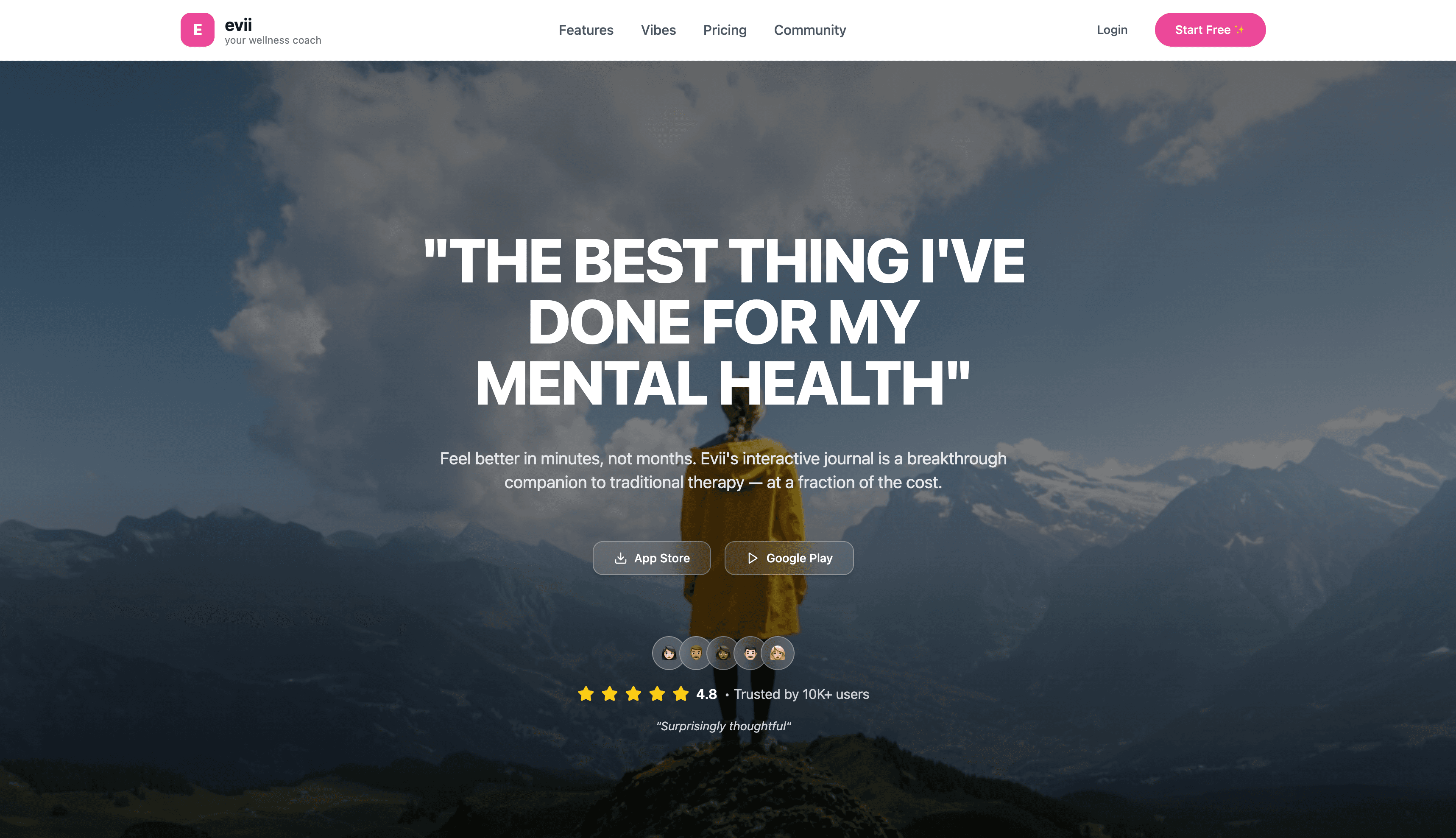 Evii : Your AI Voice Journal  screenshot 1