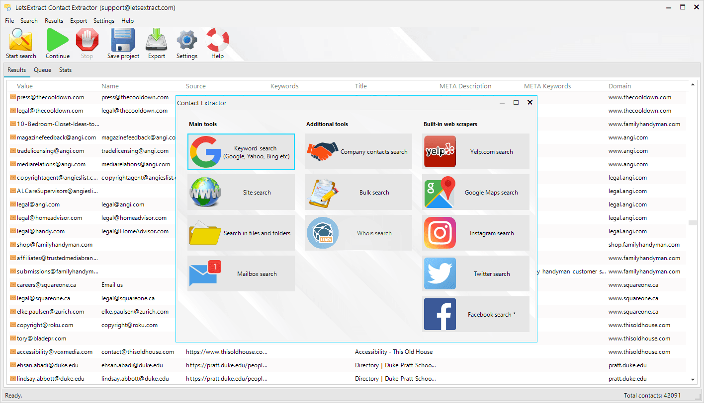 LetsExtract Contact Extractor screenshot 1