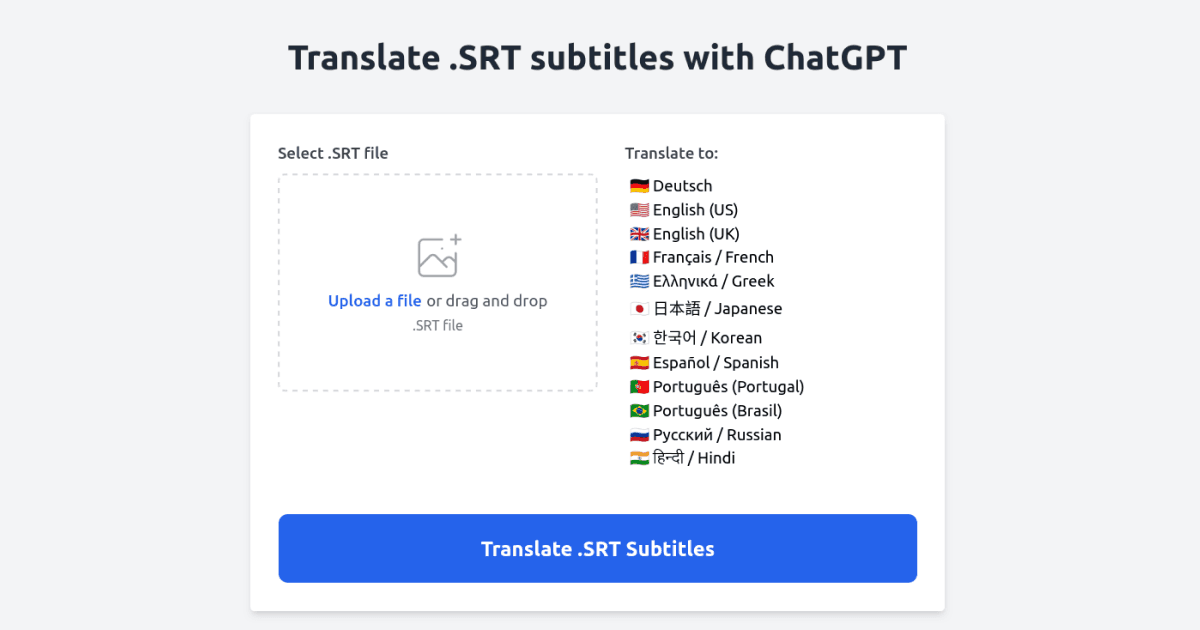 TranslateSRT.online screenshot 1