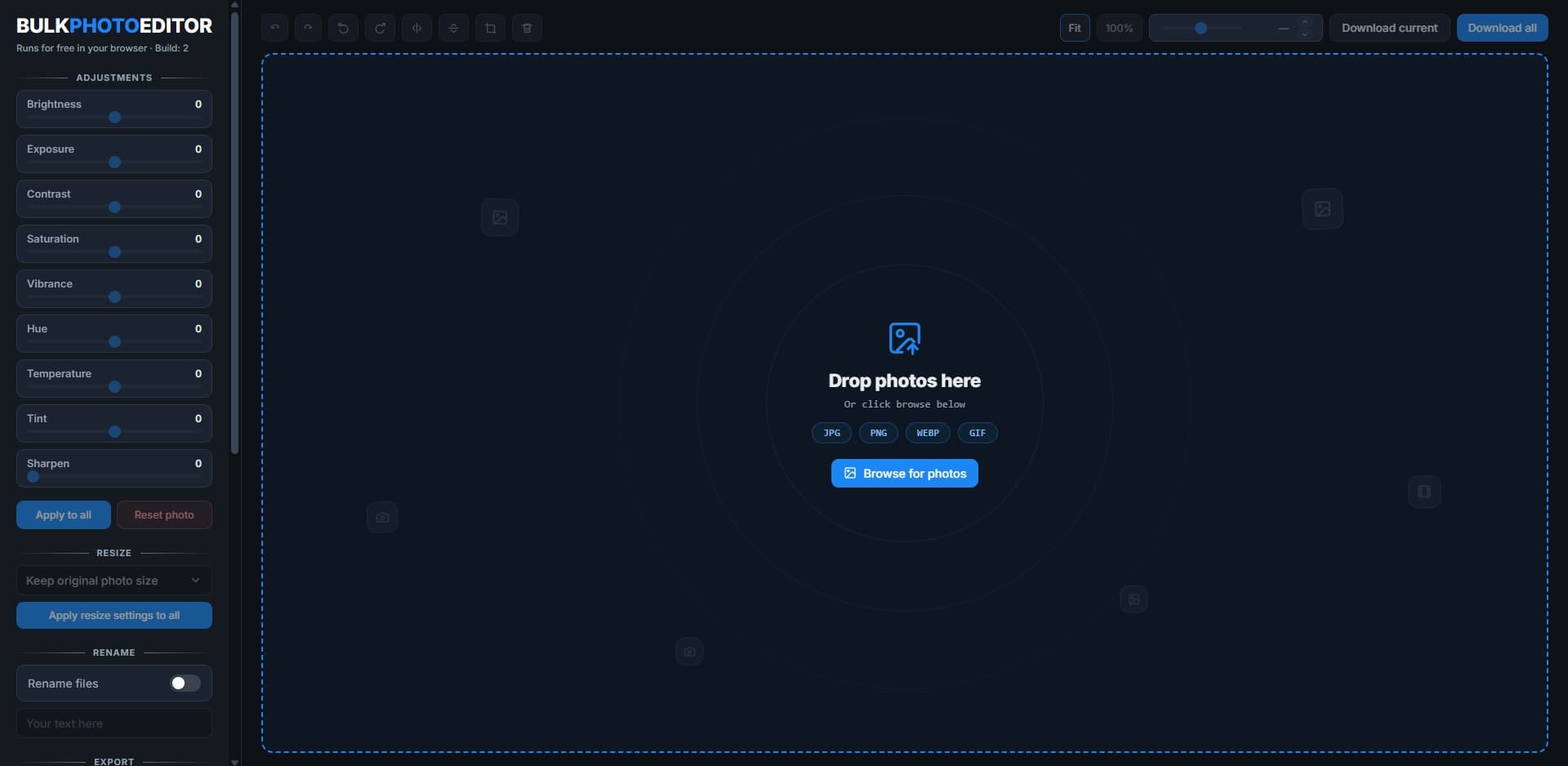 Bulk Photo Editor screenshot 1