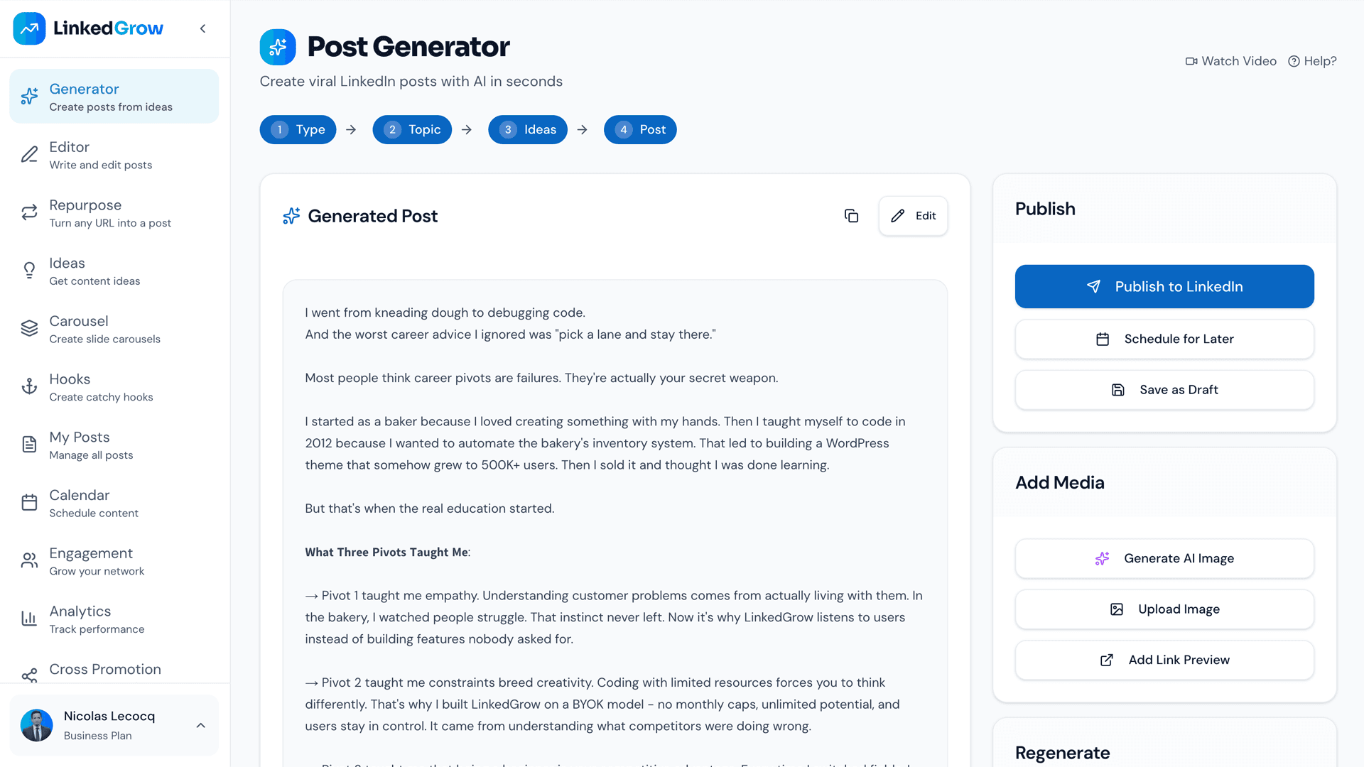 LinkedGrow screenshot 1