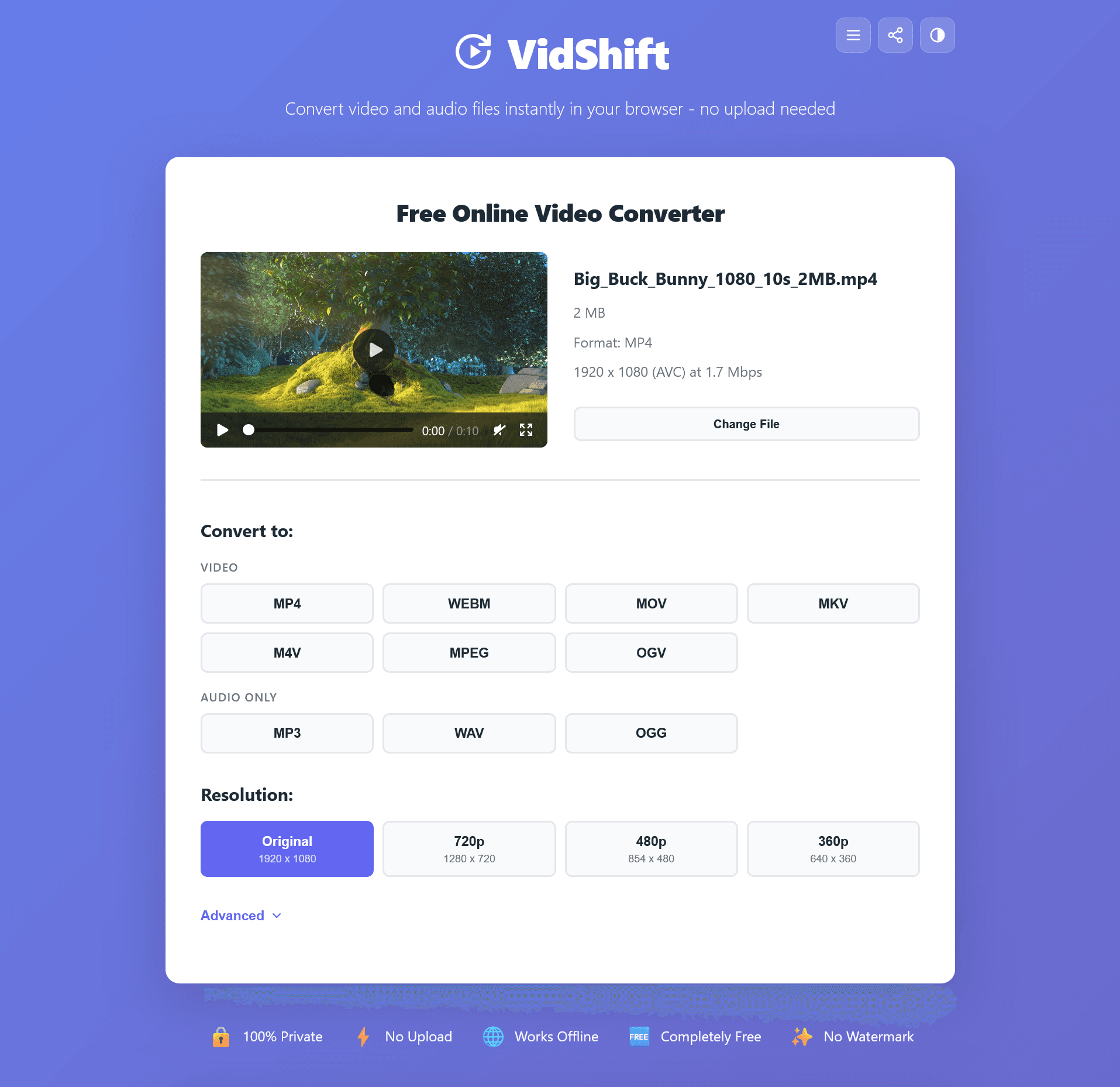 VidShift screenshot 1