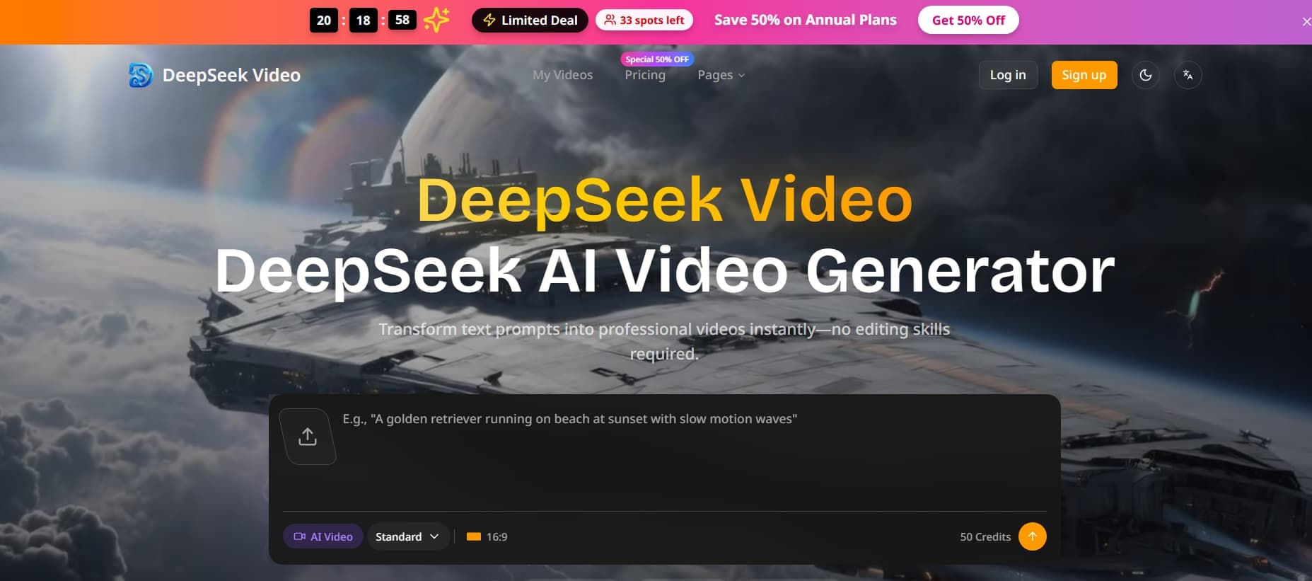 DeepSeek Video - AI Video Generator Online screenshot 1