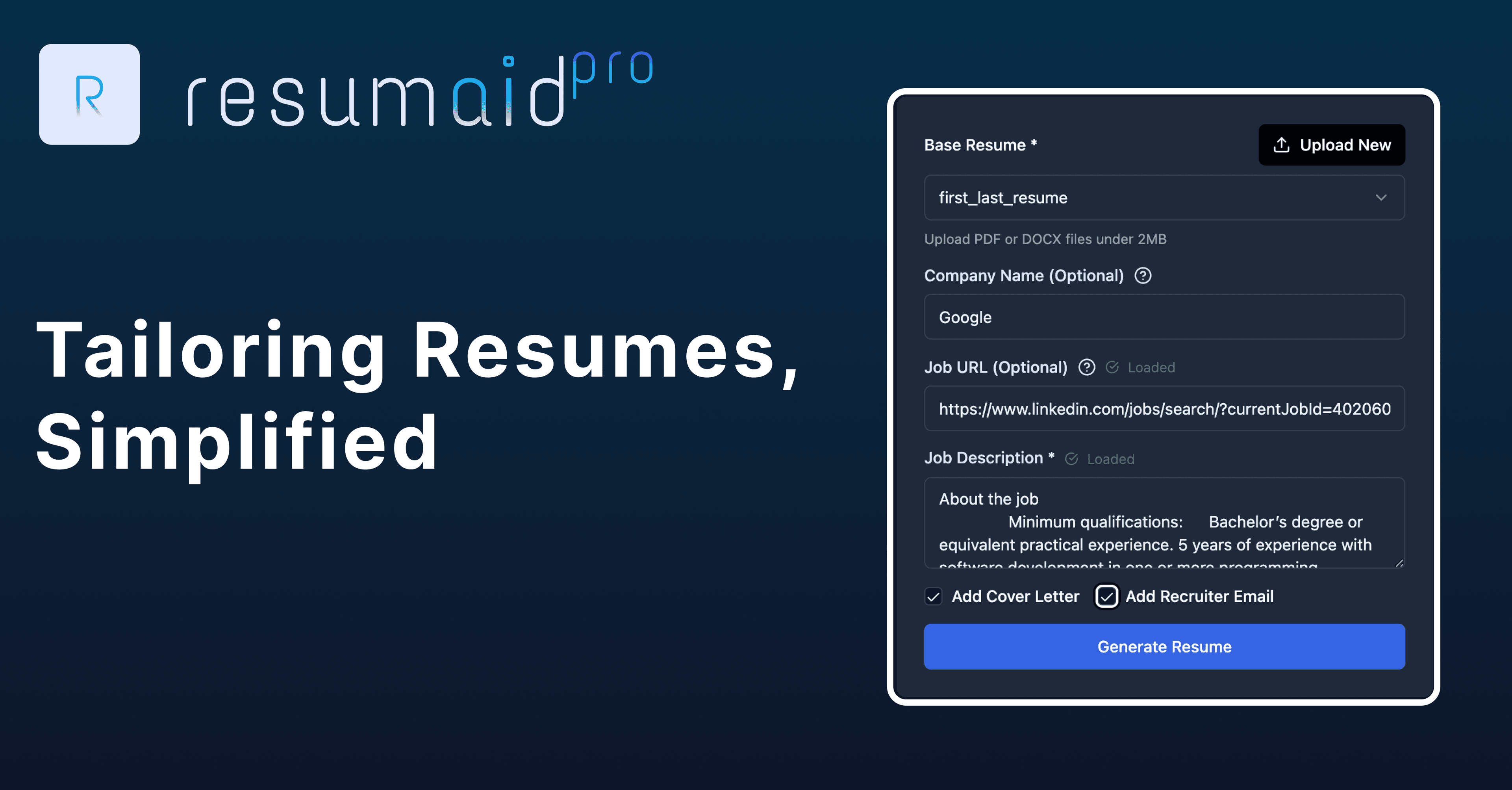 ResumaidPro screenshot 1
