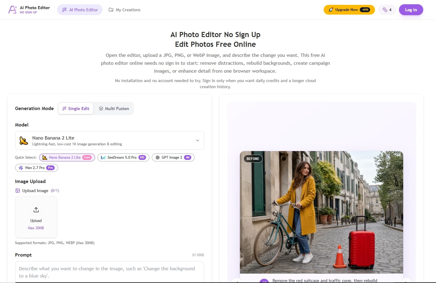 AI Photo Editor No Sign Up screenshot 1