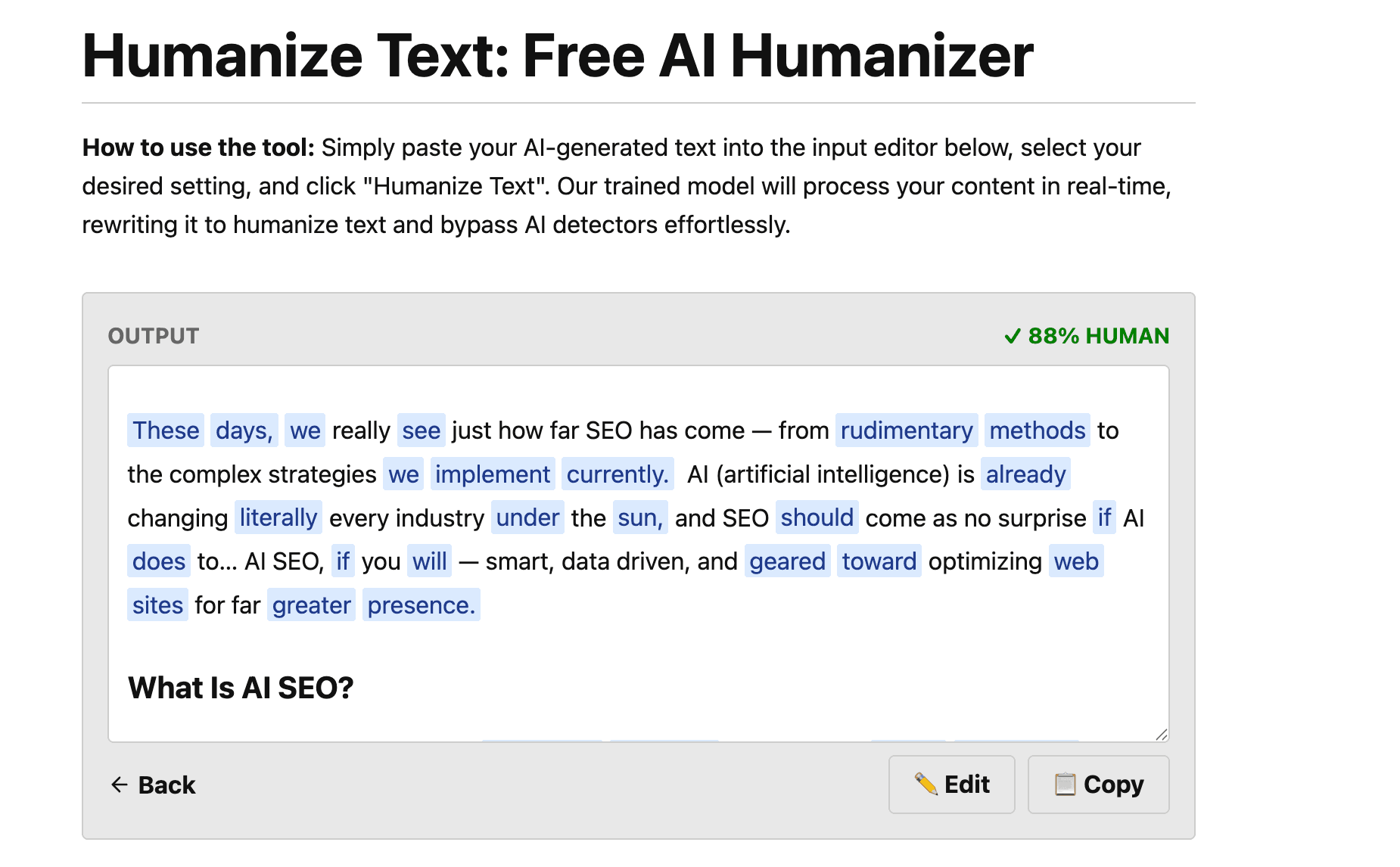 Humanize Text screenshot 1