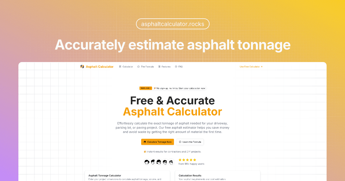 Asphalt Calculator screenshot 1