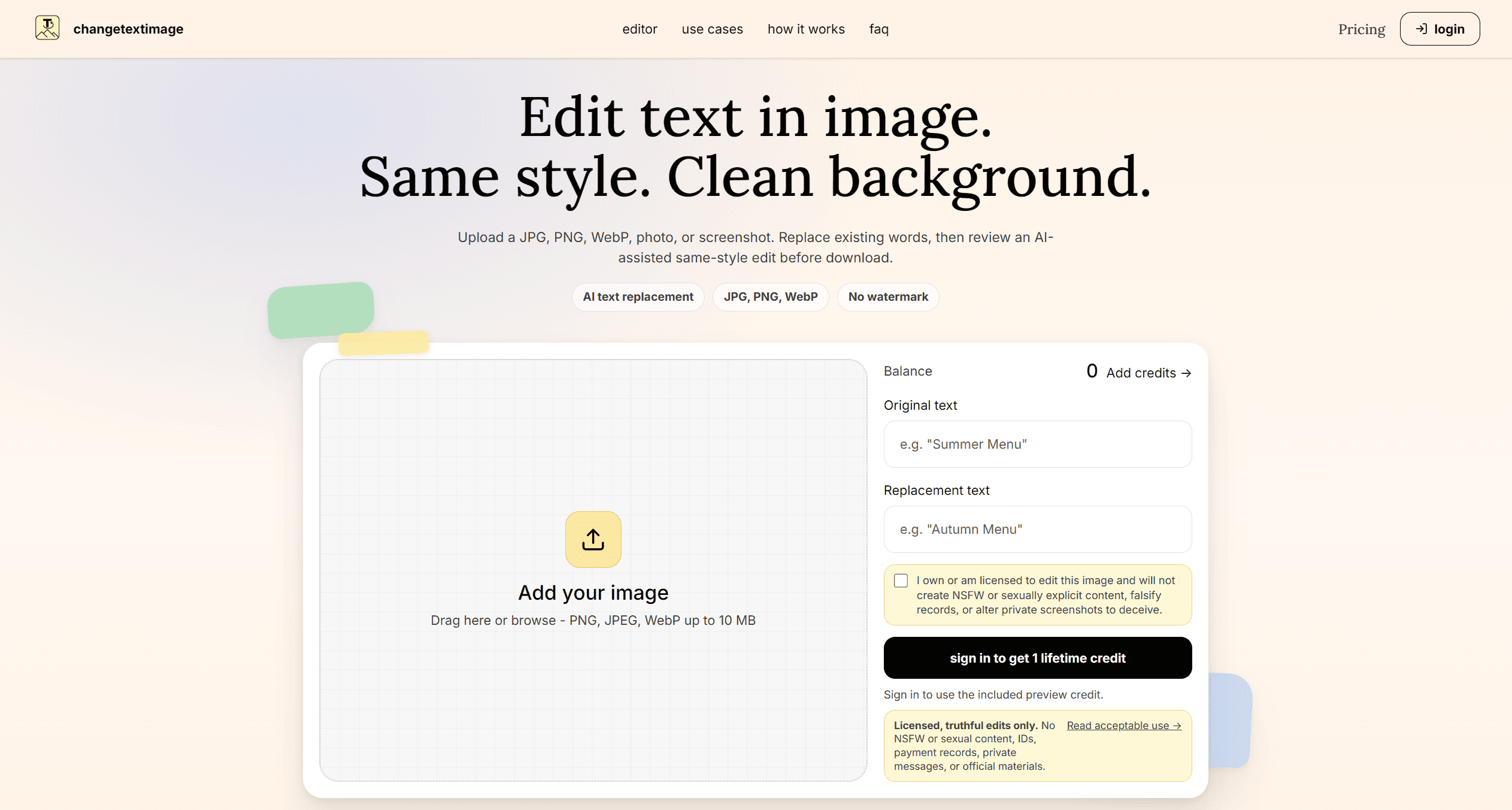ChangeTextImage screenshot 1