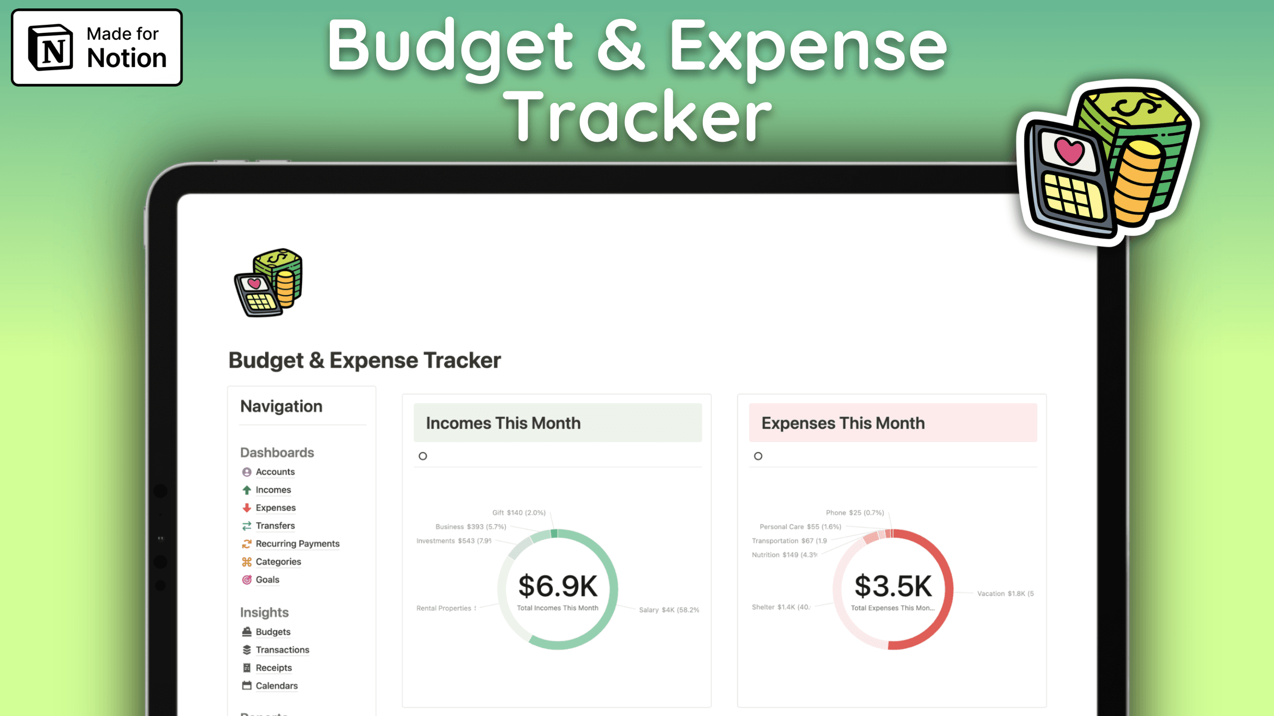 Notion Budget & Expense Tracker screenshot 1