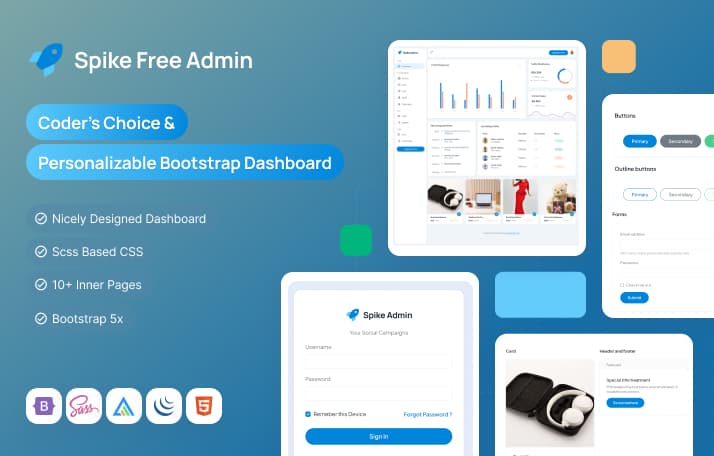 Spike Bootstrap Admin Dashboard screenshot 1