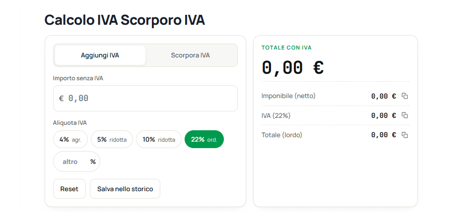The Calcolo IVA screenshot 1