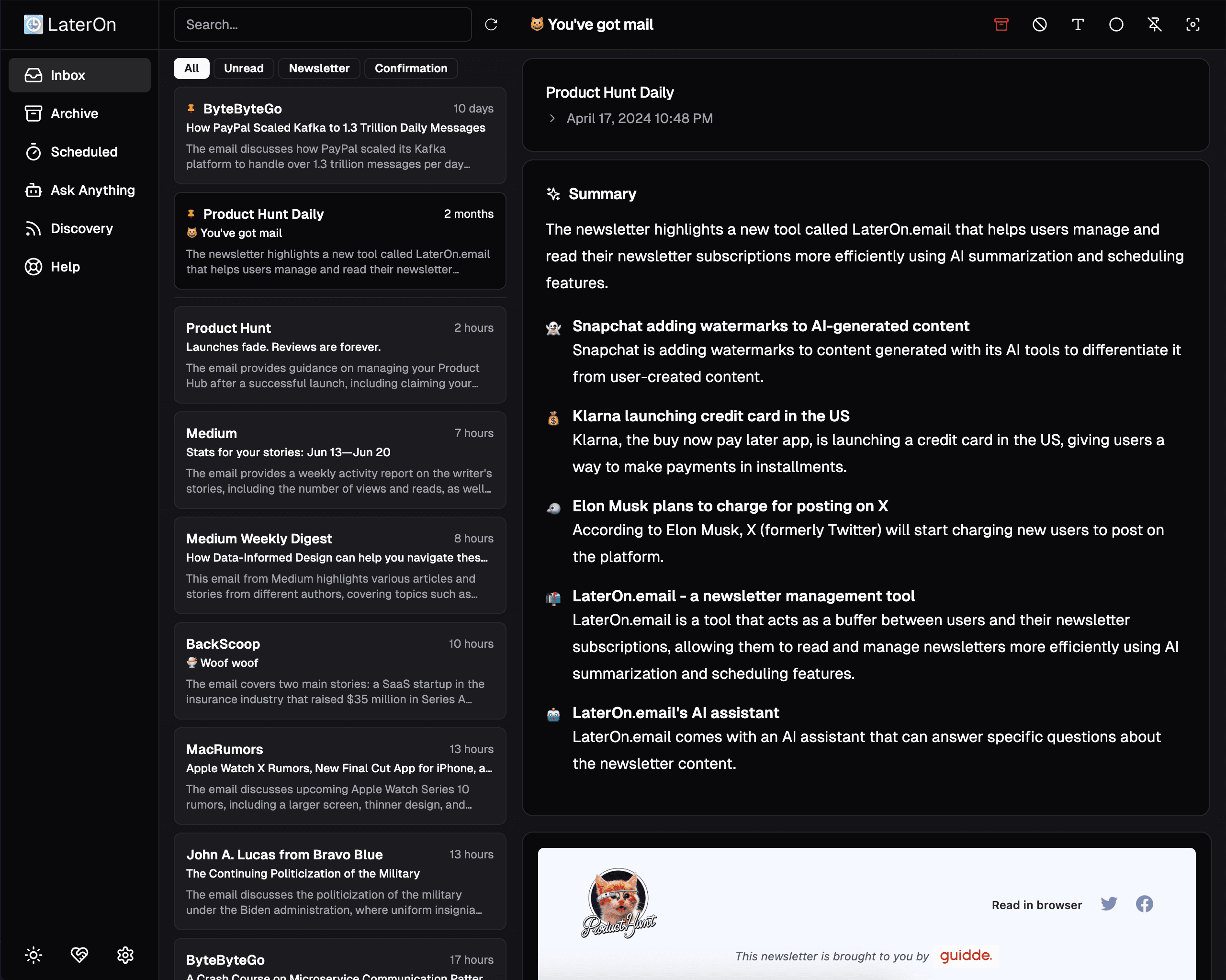 LaterOn screenshot 1