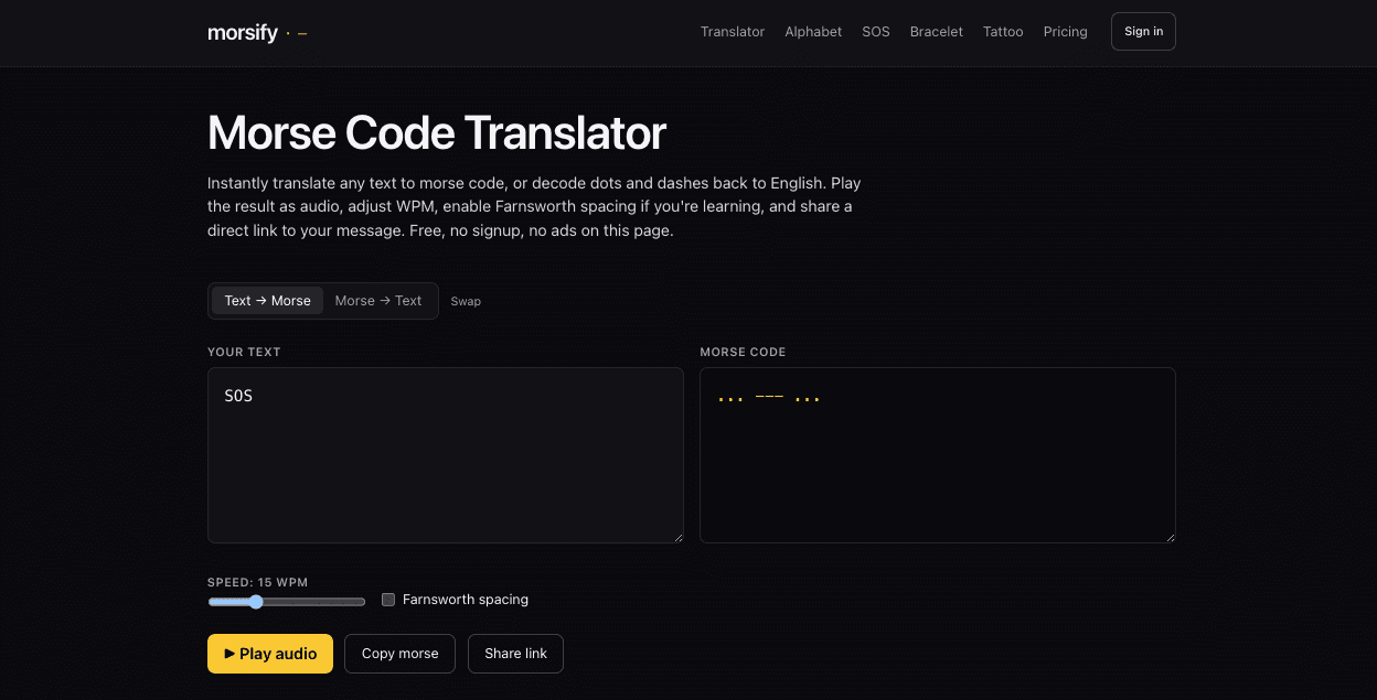 Morsify screenshot 1