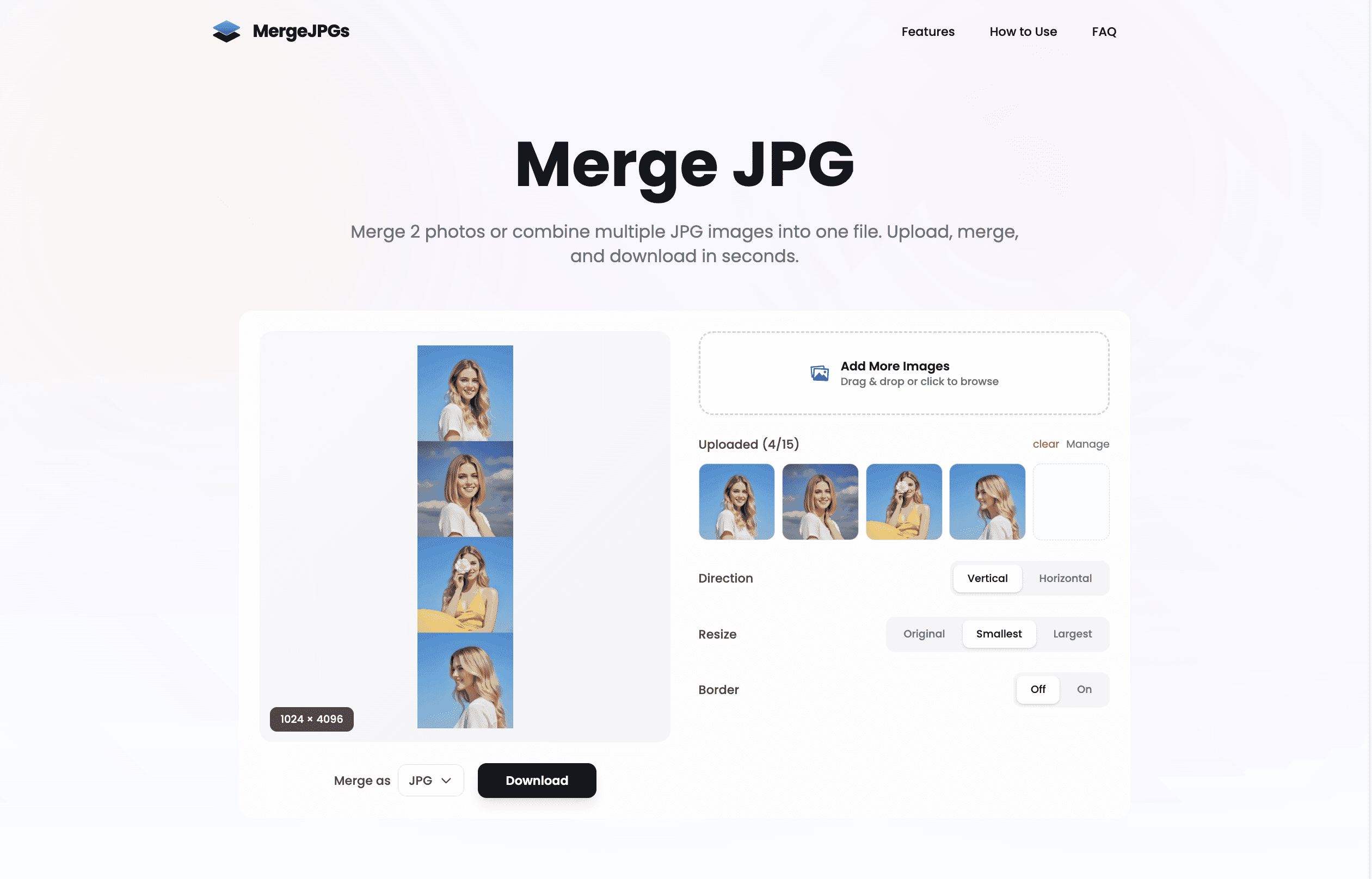 MergeJPGs screenshot 1