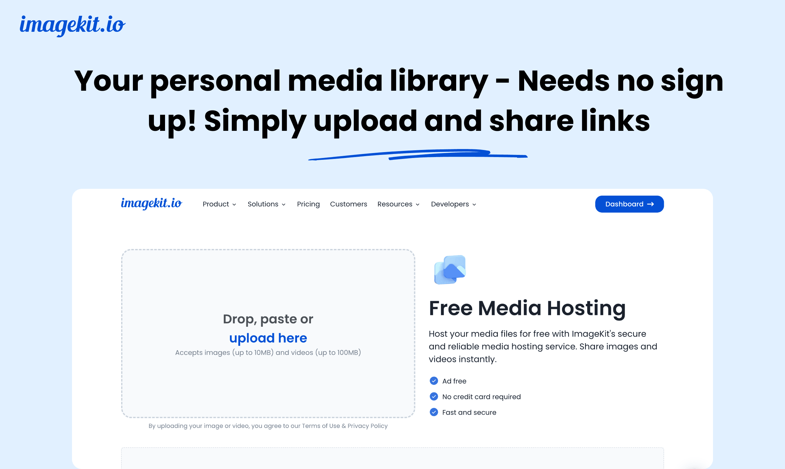 Free Media Hosting by ImageKit screenshot 1