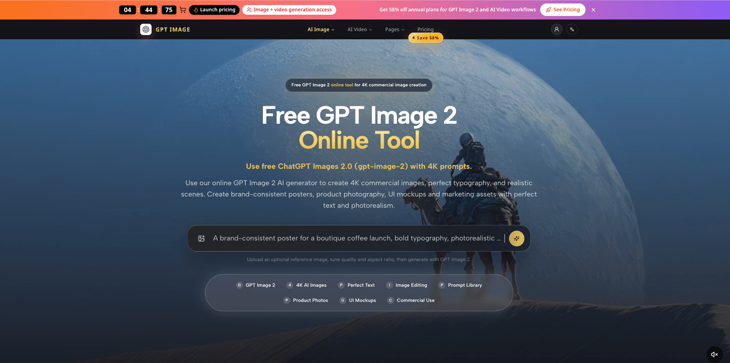 Free GPT Image 2 Online tool screenshot 1