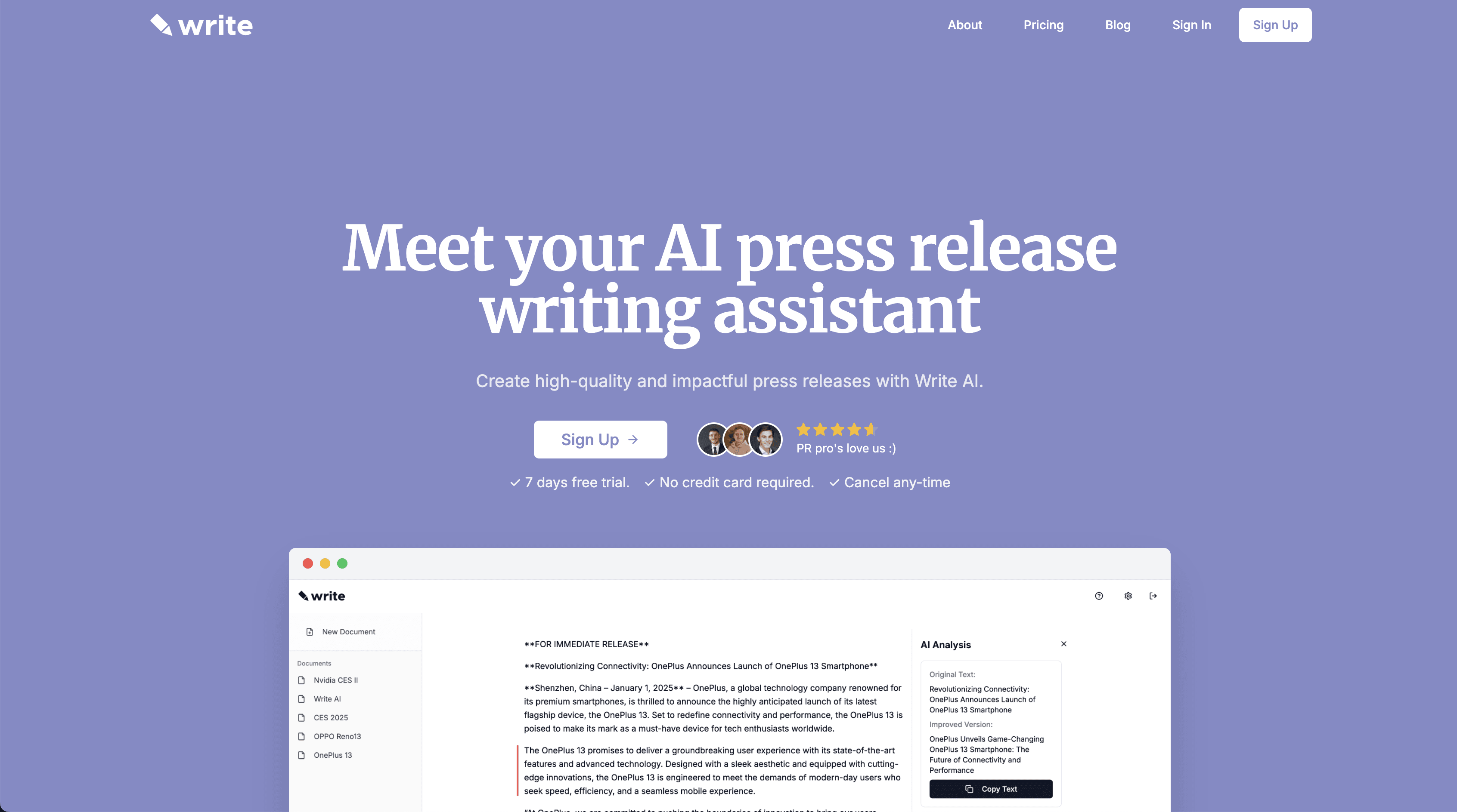Write AI screenshot 1