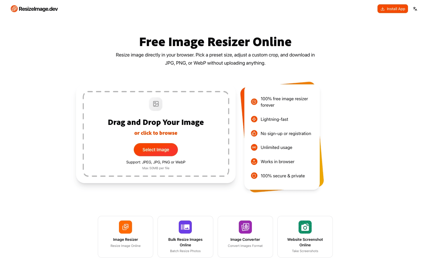 ResizeImage.dev screenshot 1