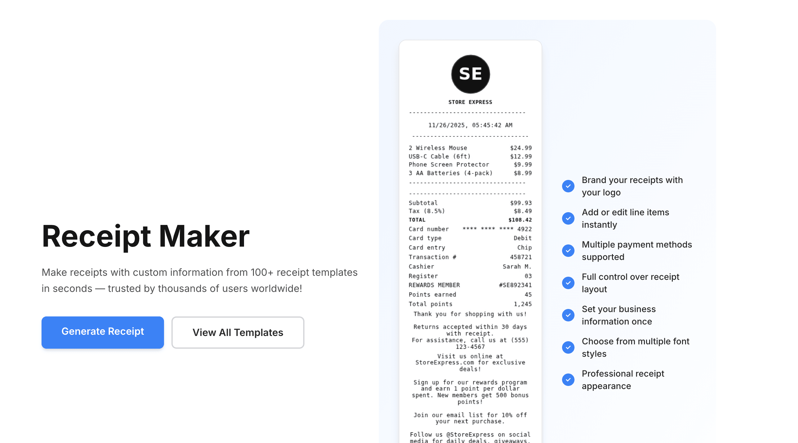 Receipt Make screenshot 1